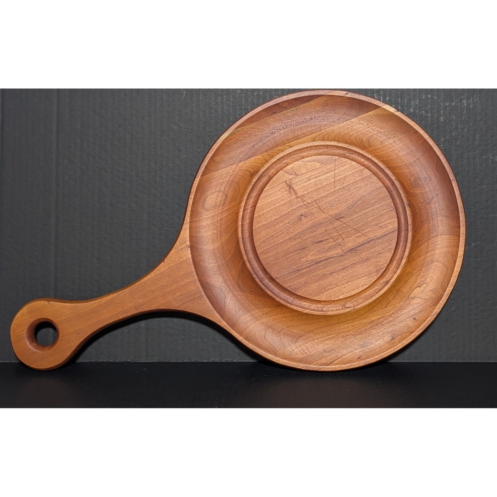 Vintage Spectra State College PA Teak Appetizer Serving Paddle/Cutting Board‎